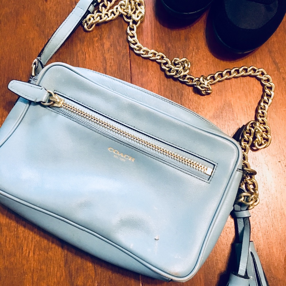 Baby blue Coach crossbody